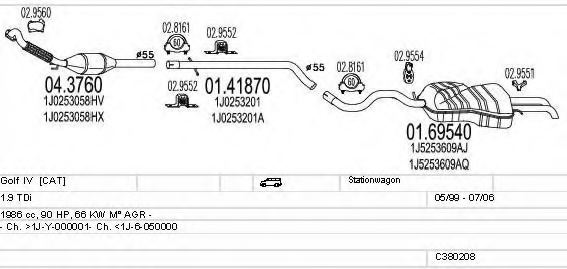 MTS C380208003013 Exhaust System